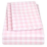 Sweet Home Collection Gingham Microfiber Sheet Set Polyester in Pink | Twin | Wayfair KIDS-PKGHM-TWIN