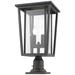 Z-Lite 2 Light Outdoor Pier Mounted Fixture in Oil Rubbed Bronze Finish