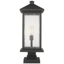 Z-Lite 1 Light Outdoor Pier Mounted Fixture in Oil Rubbed Bronze Finish