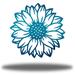 Gracie Oaks Nanke Sunflower Bloom Wall Décor Metal in Green/Blue | 18 H x 18 W x 0.0125 D in | Wayfair 3285EA4CAD7F44AA8307E7BB462C6B94