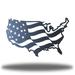 17 Stories USA Wavy Flag Wall Art Décor Metal in Black | 18.25 H x 30 W x 0.01 D in | Wayfair 74398FFE202F421DB27EE29131B658B2