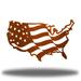 17 Stories USA Wavy Flag Wall Art Décor Metal in Brown | 11 H x 18 W x 0.01 D in | Wayfair 5AF392B6E50F4536AF5C20C518353286