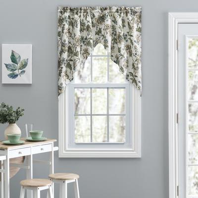 Madison Floral- Multi Colored Jacobean Floral- Tailored Swag by Ellis Curtains in Blue