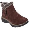 Winterboots SKECHERS "EASY GOING - HIGH ZIP", Damen, Gr. 39, braun (braun, kombiniert), Veloursleder, Textil, casual, Schuhe, Winterschuh mit Fellimitatkragen