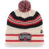 Men's '47 Cream Toronto Raptors Hone Patch Cuffed Knit Hat with Pom