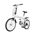 Bazargame 20 Inch Adult Bicycle Folding Bike 7-Speed Camping Foldable Bike Height Adjustable Teenagers Urban Bicycles White Lightweight Alloy Folding City Bike