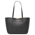 Calvin Klein Women's Dilan Novelty Organizational Tote, Black/Silver Textured, One Size