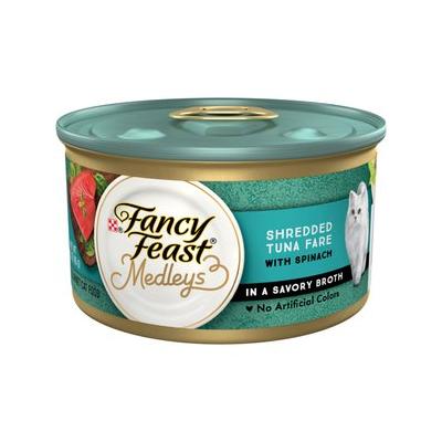 Fancy Feast Elegant Medleys Shredded Tuna Canned Cat Food, 3-oz, 24 ct