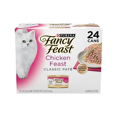 Fancy Feast Classic Pate Chicken Feast Grain-Free Pate Canned Cat Food, 3-oz can, case of 24