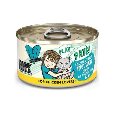 BFF Play Pate Lovers Chicken & Turkey Topsy Turvy Wet Cat Food, 2.8-oz can, pack of 12