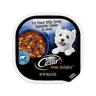 Cesar Home Delights Pot Roast with Spring Vegetables Dinner in Sauce Grain-Free Small Breed Adult Wet Dog Food, 3.5-oz, case of 24
