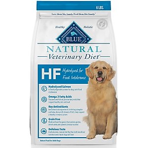 6-lb bag HF Hydrolyzed for Food Intolerance Grain-Free Dry Dog Food Blue Buffalo Natural Veterinary Diet