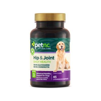 PetNC Natural Care Hip & Joint Daily Health Level 3 Liver Flavor Chewable Tablet Dog Supplement, 45 count