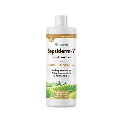 NaturVet Septiderm-V Soothing Formula Dog & Cat Skin Care Shampoo Bath, 16-fl oz bottle
