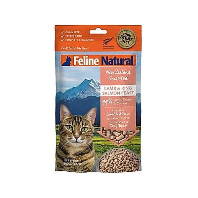 Feline Natural Lamb & King Salmon Feast Grain-Free Freeze-Dried Cat Food, 3.5-oz bag