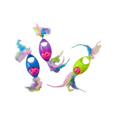 Ethical Pet Tie Dye Jingle Roller Cat Toy, Color Varies, 8-in