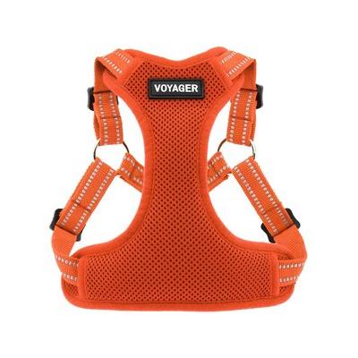 Best Pet Supplies Voyager Fully Adjustable Step-in Mesh Dog Harness, Orange, Medium