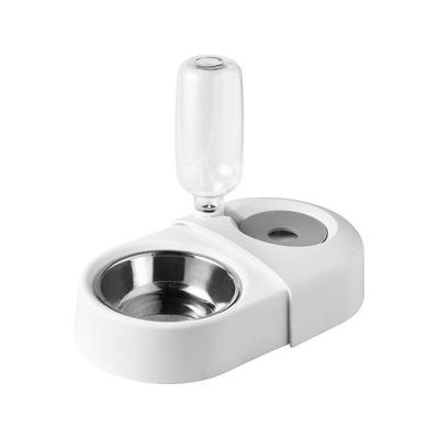 Hanamya Dog & Cat Automatic Waterer & Stainless Steel Bowl, White