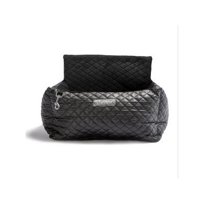 Nandog Quilted Vegan Leather Dog Car Seat Bed, Black