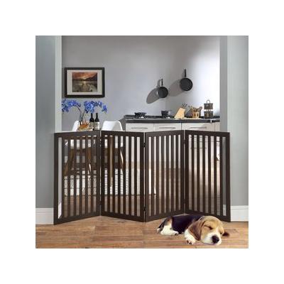 Unipaws Free Standing Dog Gate, Espresso, 36-in, 4-panel