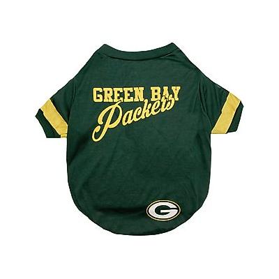 Pets First NFL Dog & Cat Stripe T-Shirt, Green Bay Packers, Medium