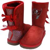 Women's Cuce Tampa Bay Buccaneers Team Colored Faux Suede Crystal Back Boots