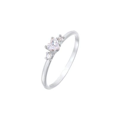 Elli Herz Zirkonia Liebe Verlobung 925 Silber 56 Damen Image