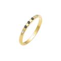 Elli DIAMONDS - Bandring Weiß Schwarz Diamant (0.075 ct) 375 Gold Ringe Damen