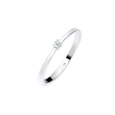 Elli DIAMONDS Verlobung Solitär Diamant (0.03 ct.) 925 Silber 54 Damen Image