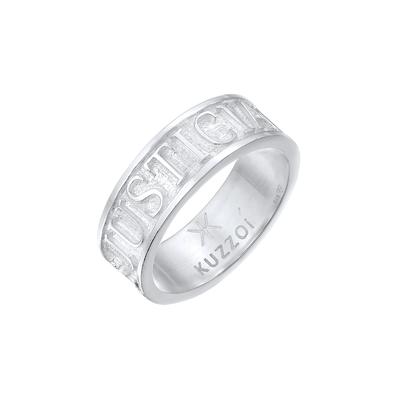 KUZZOI Herren Bandring Schriftzug 925 Silber oxidiert 60 Image