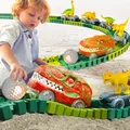Ensemble de train de piste de course magique pour enfants bricolage piste de chemin de fer