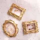 INS Golden Retro Photo Frame Ornements Vintage Small Jewelry Positioning Frame Jewelry Display