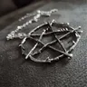 Collier gothique pentagramme Wicca bijoux dermatologiques punk