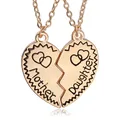 Collier pendentif coeur brisé pour mère et fille plaqué argent bijoux à la mode cadeau pour