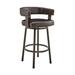 Swivel Barstool with Curved Open Back and Metal Legs