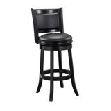 29 Inch Solid Wood Swivel Barstool, Vegan Faux Leather - 61 L X 7 W X 35 H Inches