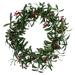 Vickerman 24" Red Berry and Mistletoe Wreath. - Green