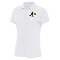 Women's Antigua White Oakland Athletics Logo Legacy Pique Polo