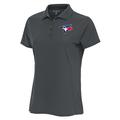 Women's Antigua Charcoal Toronto Blue Jays Logo Legacy Pique Polo