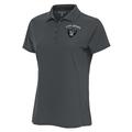 Women's Antigua Charcoal Las Vegas Raiders Team Logo Legacy Pique Polo