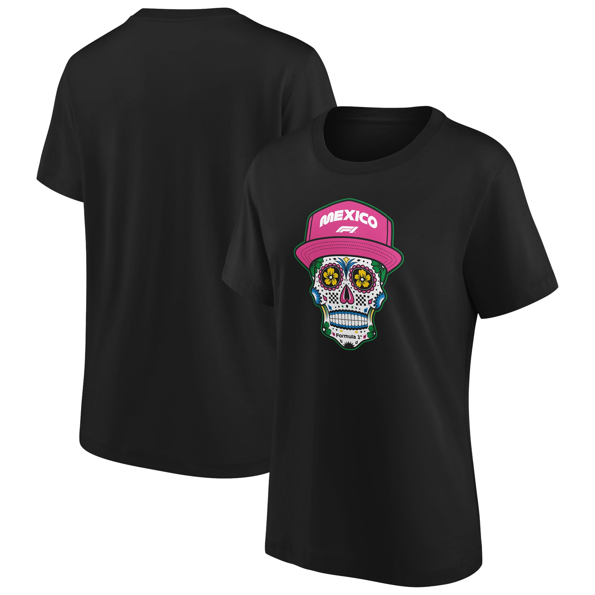Formel 1 Mexiko Totenkopf-Grafik-T-Shirt – Damen