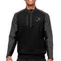 Men's Antigua Black/Charcoal San Jose Sharks Quarter-Zip Pullover Top