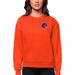 Women's Antigua Orange Boise State Broncos Logo Victory Crewneck Pullover Sweatshirt