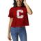 Women's League Collegiate Wear Red Cornell Big Clothesline Crop T-Shirt