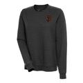 Women's Antigua Heather Black San Francisco Giants Action Crewneck Pullover Sweatshirt