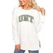 Women's Gameday Couture Cream North Texas Mean Green Side Split Team Logo Pullover Top