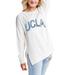 Women's Gameday Couture Cream UCLA Bruins Side Split Team Logo Pullover Top