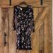 Nine West Dresses | Nine West Floral Print Dress. Size 2 | Color: Black/Purple | Size: 2