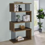 Wade Logan® Athiya Geometric Bookcase, Glass in Brown | 63 H x 35.5 W x 15.5 D in | Wayfair 77D13E4D2F3147A8B766B1BD37160BD5