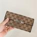 Gucci Bags | Authentic Gucci Signature Jacquard Brown/Tan Leather Wallet | Color: Brown/Tan | Size: Os